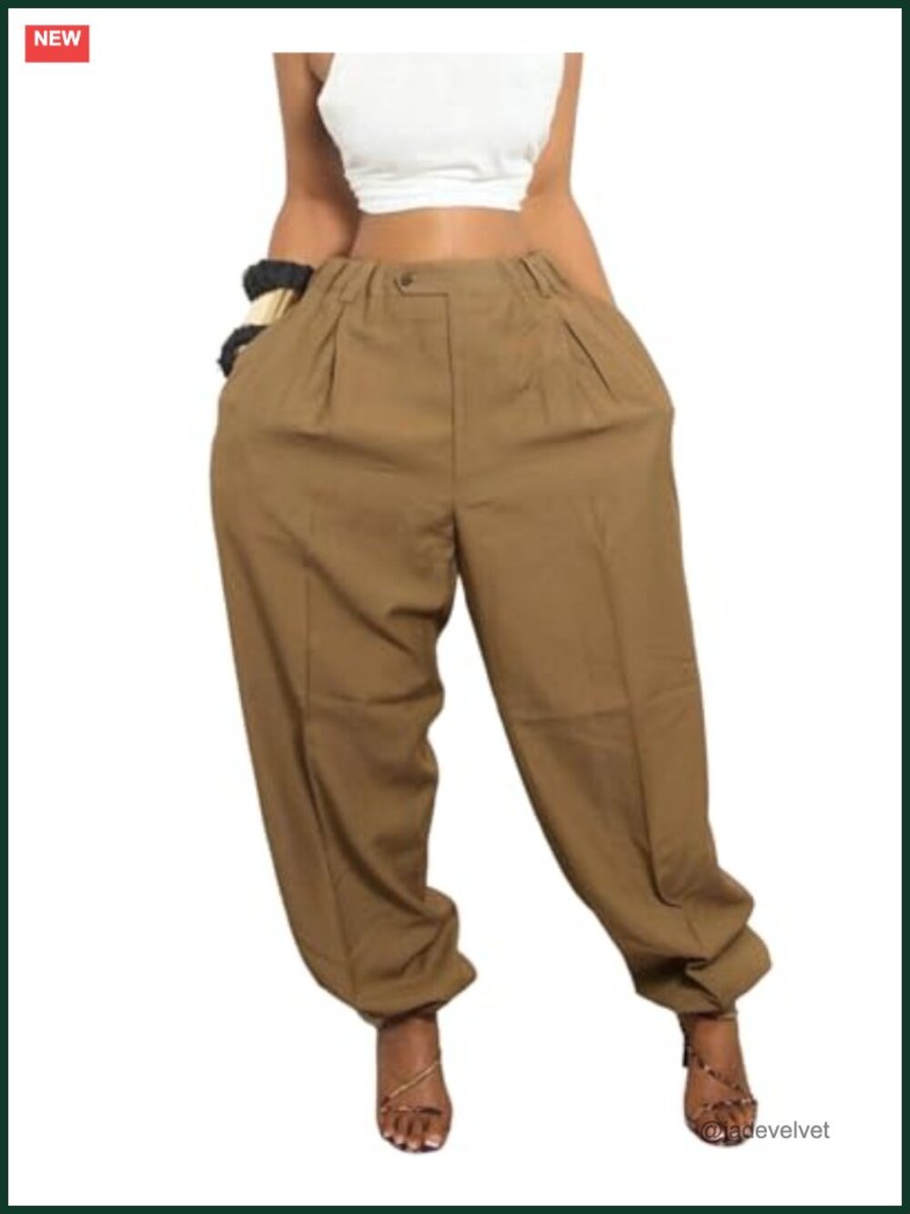 Womens Balloon Harem Pants High Waisted Baggy Wide Leg with Pockets